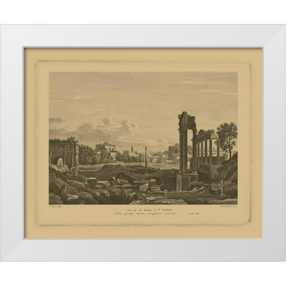 Vision Studio 14x12 White Modern Wood Framed Museum Art Print Titled - Italian Landscape IV