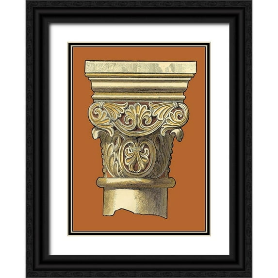 Vision Studio 14x18 Black Ornate Wood Framed with Double Matting Museum Art Print Titled - Graphic Capital IV