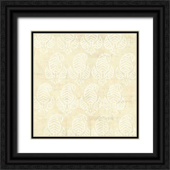 Vision Studio 15x15 Black Ornate Wood Framed with Double Matting Museum Art Print Titled - Ethnic Motif II