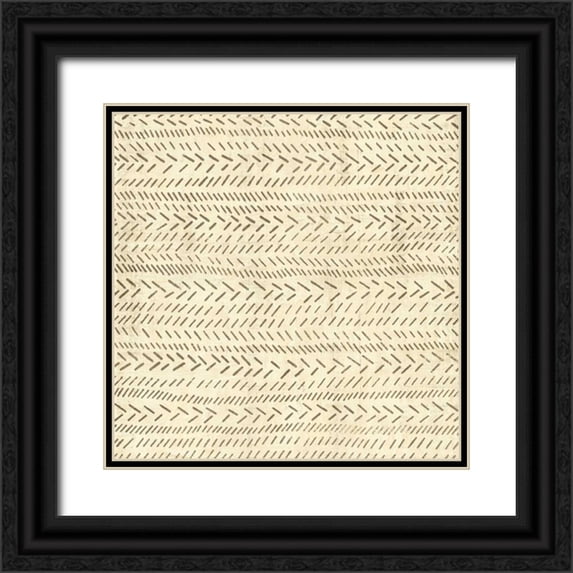 Vision Studio 15x15 Black Ornate Wood Framed with Double Matting Museum Art Print Titled - Ethnic Motif V