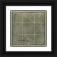 thumbnail image 1 of Vision Studio 15x15 Black Ornate Wood Framed with Double Matting Museum Art Print Titled - Geometric Blueprint II, 1 of 4