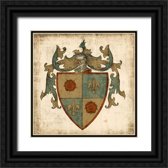 Vision Studio 15x15 Black Ornate Wood Framed with Double Matting Museum Art Print Titled - Noble Heritage I
