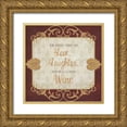 thumbnail image 1 of Vision Studio 15x15 Gold Ornate Wood Framed with Double Matting Museum Art Print Titled - Inspired Wine III, 1 of 4