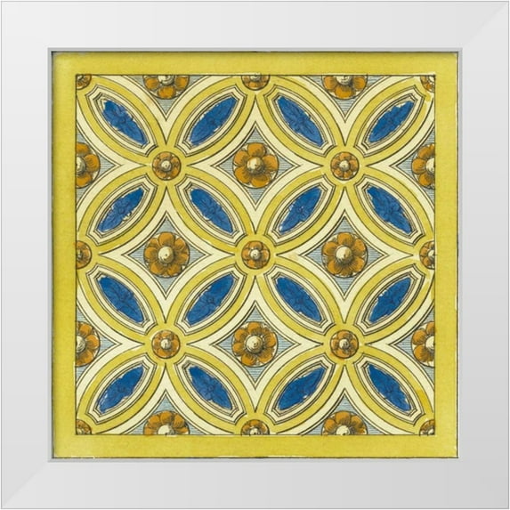 Vision Studio 15x15 White Modern Wood Framed Museum Art Print Titled - Florentine Tile III