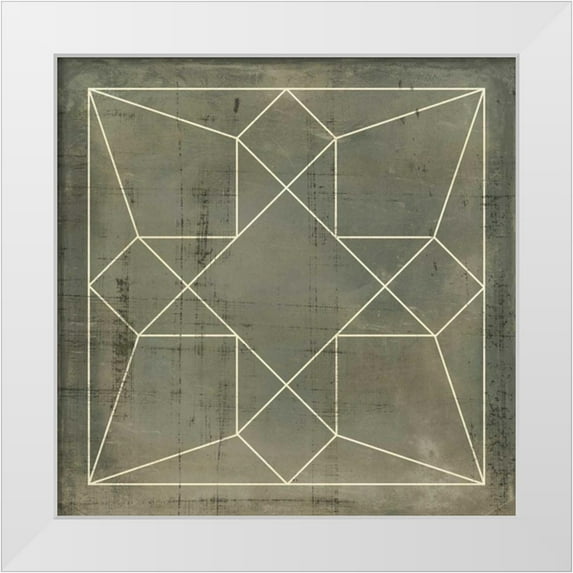 Vision Studio 15x15 White Modern Wood Framed Museum Art Print Titled - Geometric Blueprint IX