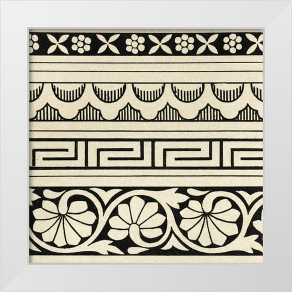 Vision Studio 15x15 White Modern Wood Framed Museum Art Print Titled - Ornamental Tile Motif III