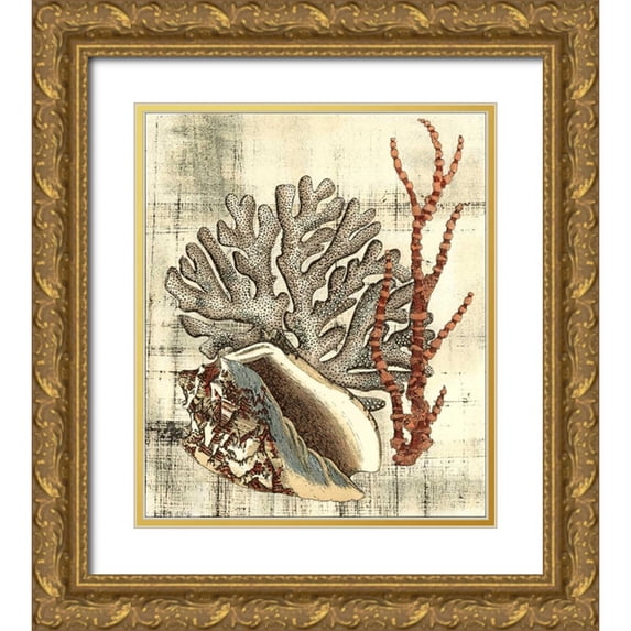 Vision Studio 15x17 Gold Ornate Wood Framed with Double Matting Museum Art Print Titled - Neptunes Composition I
