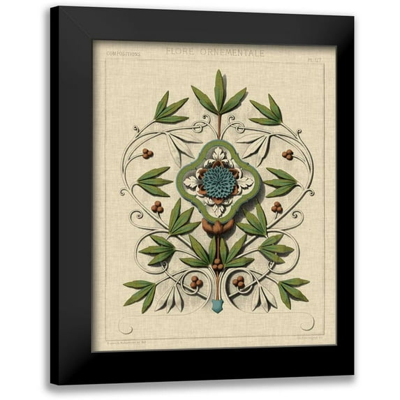 Vision Studio 15x18 Black Modern Framed Museum Art Print Titled - Decorative Flourish IV