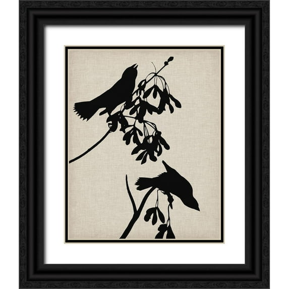 Vision Studio 15x18 Black Ornate Wood Framed with Double Matting Museum Art Print Titled - Audubon Silhouette VI