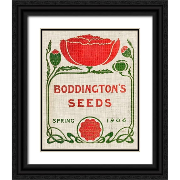 Vision Studio 15x18 Black Ornate Wood Framed with Double Matting Museum Art Print Titled - Flower Seed Packs III