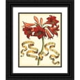 thumbnail image 1 of Vision Studio 15x18 Black Ornate Wood Framed with Double Matting Museum Art Print Titled - Ribbon Florals II, 1 of 4