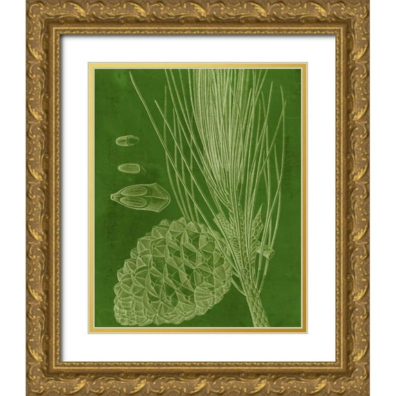 Vision Studio 15x18 Gold Ornate Wood Framed with Double Matting Museum Art Print Titled - Modern Pine I
