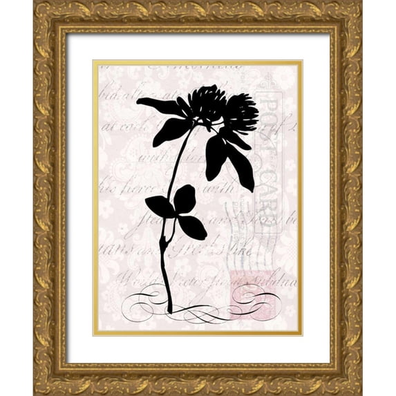 Vision Studio 15x18 Gold Ornate Wood Framed with Double Matting Museum Art Print Titled - Small Postscript II