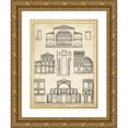 thumbnail image 1 of Vision Studio 15x18 Gold Ornate Wood Framed with Double Matting Museum Art Print Titled - Vintage Architects Plan I, 1 of 4