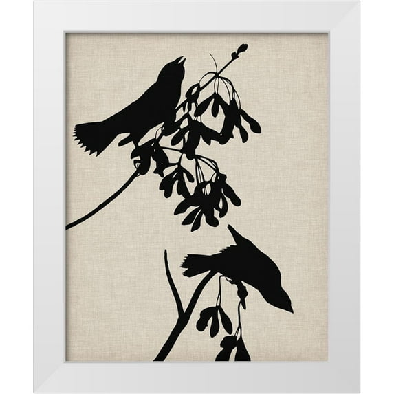 Vision Studio 15x18 White Modern Wood Framed Museum Art Print Titled - Audubon Silhouette VI