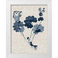 thumbnail image 1 of Vision Studio 15x18 White Modern Wood Framed Museum Art Print Titled - Navy and Linen Leaves IV, 1 of 4