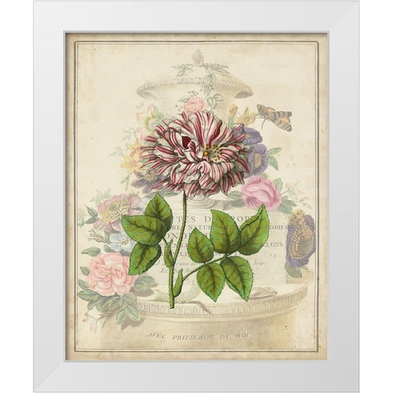 Vision Studio 15x18 White Modern Wood Framed Museum Art Print Titled - Vintage Rose Bookplate