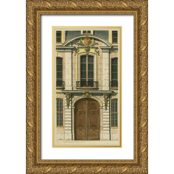 Vision Studio 15x24 Gold Ornate Wood Framed with Double Matting Museum Art Print Titled - Elegant Entrance II