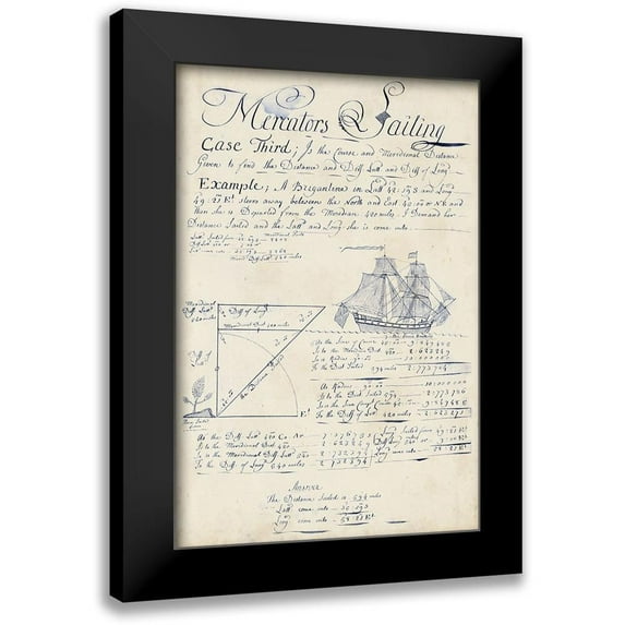 Vision Studio 17x24 Black Modern Framed Museum Art Print Titled - Nautical Journal III