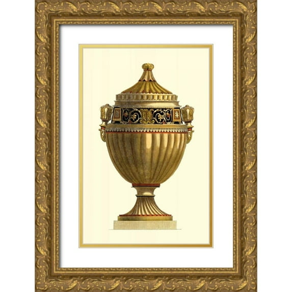 Vision Studio 17x24 Gold Ornate Wood Framed with Double Matting Museum Art Print Titled - Empire Urn IV