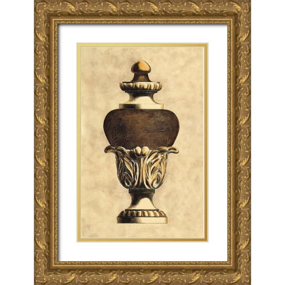 Vision Studio 17x24 Gold Ornate Wood Framed with Double Matting Museum Art Print Titled - Vintage Urn I