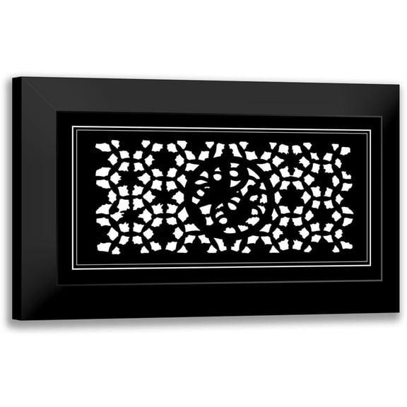 Vision Studio 18x11 Black Modern Framed Museum Art Print Titled - Shoji Screen in Ebony II