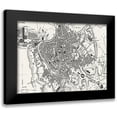 thumbnail image 1 of Vision Studio 18x14 Black Modern Framed Museum Art Print Titled - Custom BW Map of Rome, 1 of 5