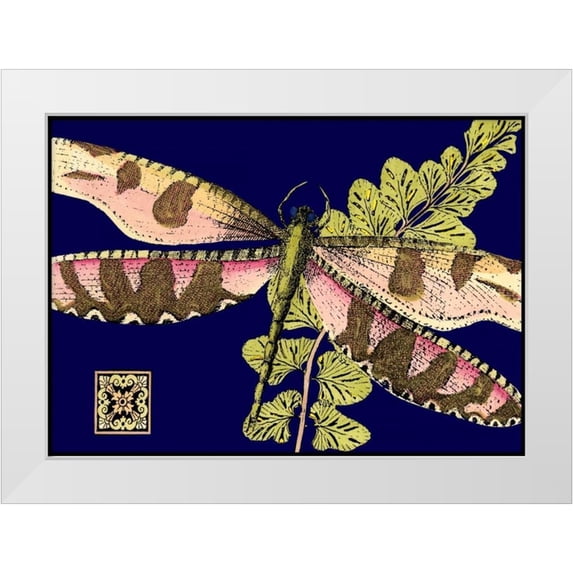 Vision Studio 18x14 White Modern Wood Framed Museum Art Print Titled - Mini Shimmering Dragonfly IV