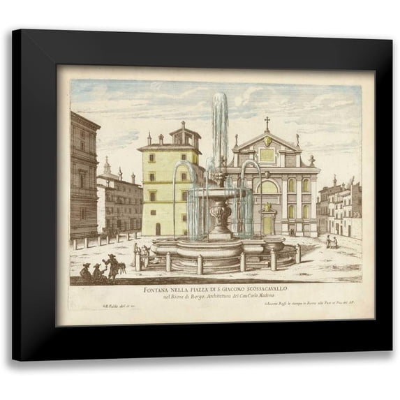 Vision Studio 18x15 Black Modern Framed Museum Art Print Titled - Fountains of Rome I
