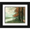 thumbnail image 1 of Vision Studio 18x15 Black Ornate Wood Framed with Double Matting Museum Art Print Titled - Autumn Landscape II, 1 of 4