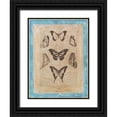 thumbnail image 1 of Vision Studio 19x24 Black Ornate Wood Framed with Double Matting Museum Art Print Titled - Bookplate Butterflies III, 1 of 4