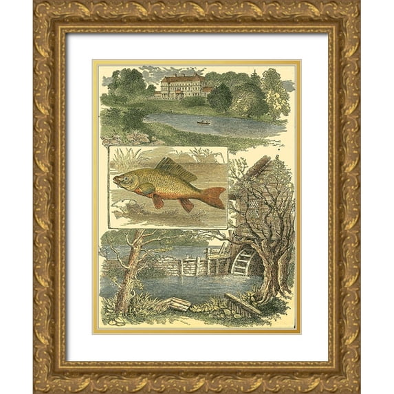 Vision Studio 19x24 Gold Ornate Wood Framed with Double Matting Museum Art Print Titled - Fishermans Vignette I