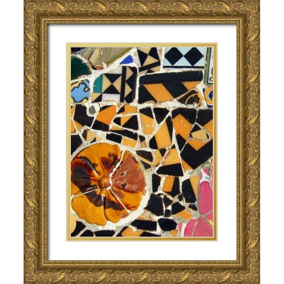 Vision Studio 19x24 Gold Ornate Wood Framed with Double Matting Museum Art Print Titled - Mosaic Fragments IV