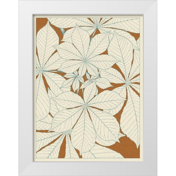 Vision Studio 19x24 White Modern Wood Framed Museum Art Print Titled - Leaves from Nature I
