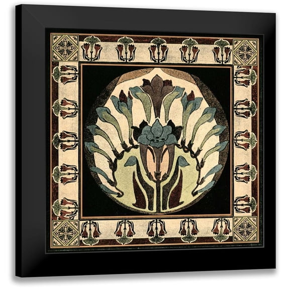Vision Studio 20x20 Black Modern Framed Museum Art Print Titled - Arts and Crafts Motif III