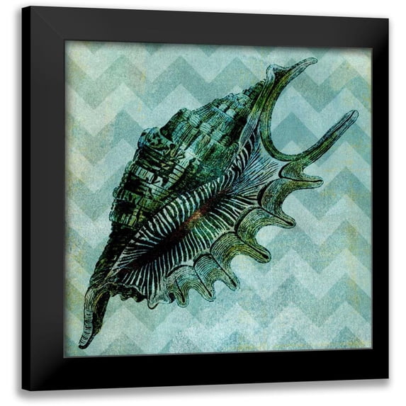 Vision Studio 20x20 Black Modern Framed Museum Art Print Titled - Chevron Shell VII