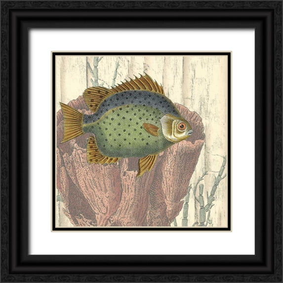 Vision Studio 20x20 Black Ornate Wood Framed with Double Matting Museum Art Print Titled - Coastal Montage III