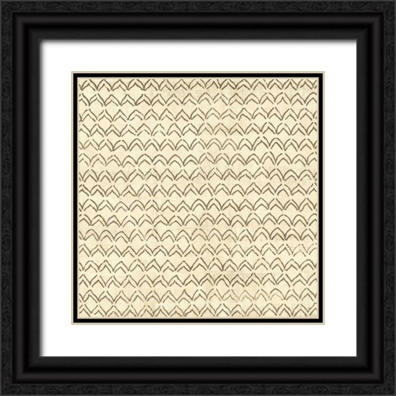 Vision Studio 20x20 Black Ornate Wood Framed with Double Matting Museum Art Print Titled - Ethnic Motif VII