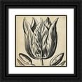 thumbnail image 1 of Vision Studio 20x20 Black Ornate Wood Framed with Double Matting Museum Art Print Titled - Graphic Floral VIII, 1 of 4