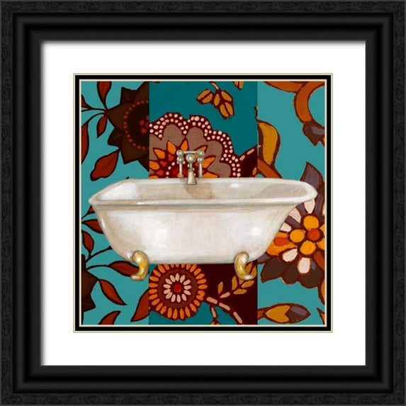 Vision Studio 20x20 Black Ornate Wood Framed with Double Matting Museum Art Print Titled - Spice Bathroom I
