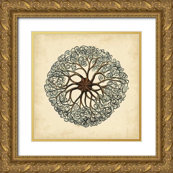 Vision Studio 20x20 Gold Ornate Wood Framed with Double Matting Museum Art Print Titled - Gems of the Sea II