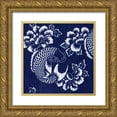 thumbnail image 1 of Vision Studio 20x20 Gold Ornate Wood Framed with Double Matting Museum Art Print Titled - Indigo Carp Katagami I, 1 of 4