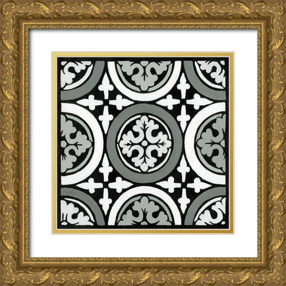 Vision Studio 20x20 Gold Ornate Wood Framed with Double Matting Museum Art Print Titled - Non-embellish Renaissance Tile II
