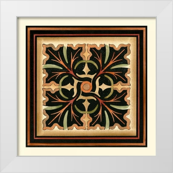 Vision Studio 20x20 White Modern Wood Framed Museum Art Print Titled - Crackled Square Wood Block VI