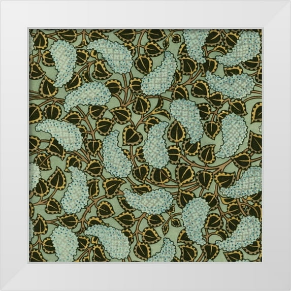 Vision Studio 20x20 White Modern Wood Framed Museum Art Print Titled - Nouveau Textile Motif V