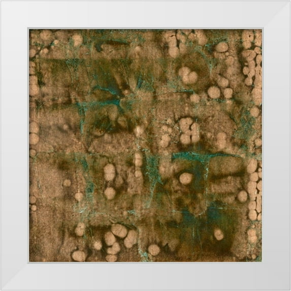 Vision Studio 20x20 White Modern Wood Framed Museum Art Print Titled - Oxidized Copper Leaf