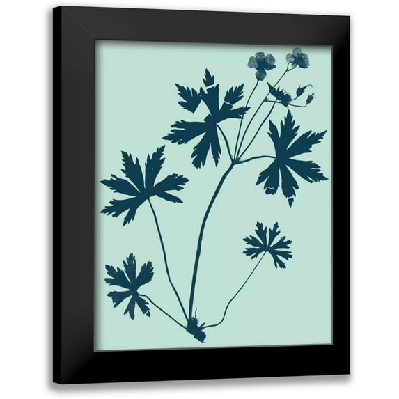 Vision Studio 20x24 Black Modern Framed Museum Art Print Titled - Indigo and Mint Botanical Study III