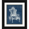 thumbnail image 1 of Vision Studio  20x24 Black Ornate Wood Framed with Double Matting Museum Art Print Titled - Antique Chair Blueprint II, 1 of 4