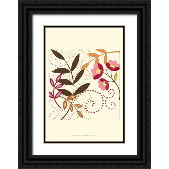Vision Studio 23x32 Black Ornate Wood Framed with Double Matting Museum Art Print Titled - Small Berry Blossom I