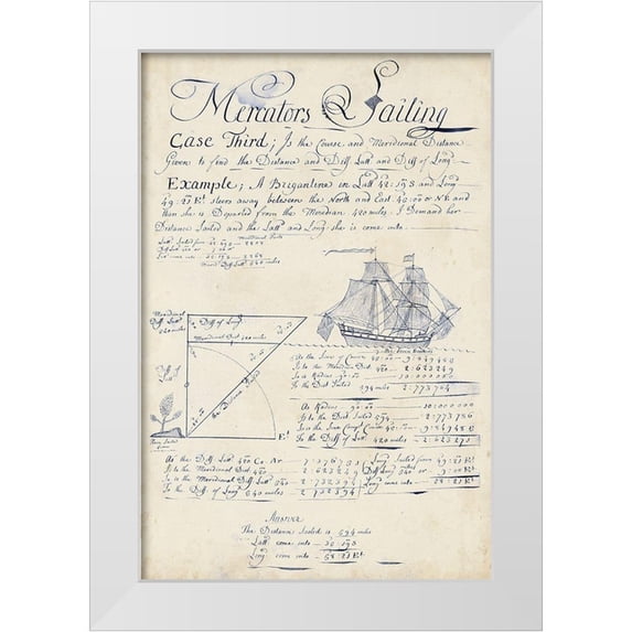 Vision Studio 23x32 White Modern Wood Framed Museum Art Print Titled - Nautical Journal III